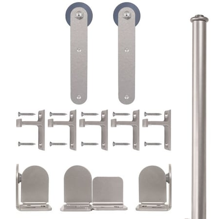 Quiet Glide Satin Nickel 72 in Stick Mount Sliding Door Hardware QG.1300.ST.02